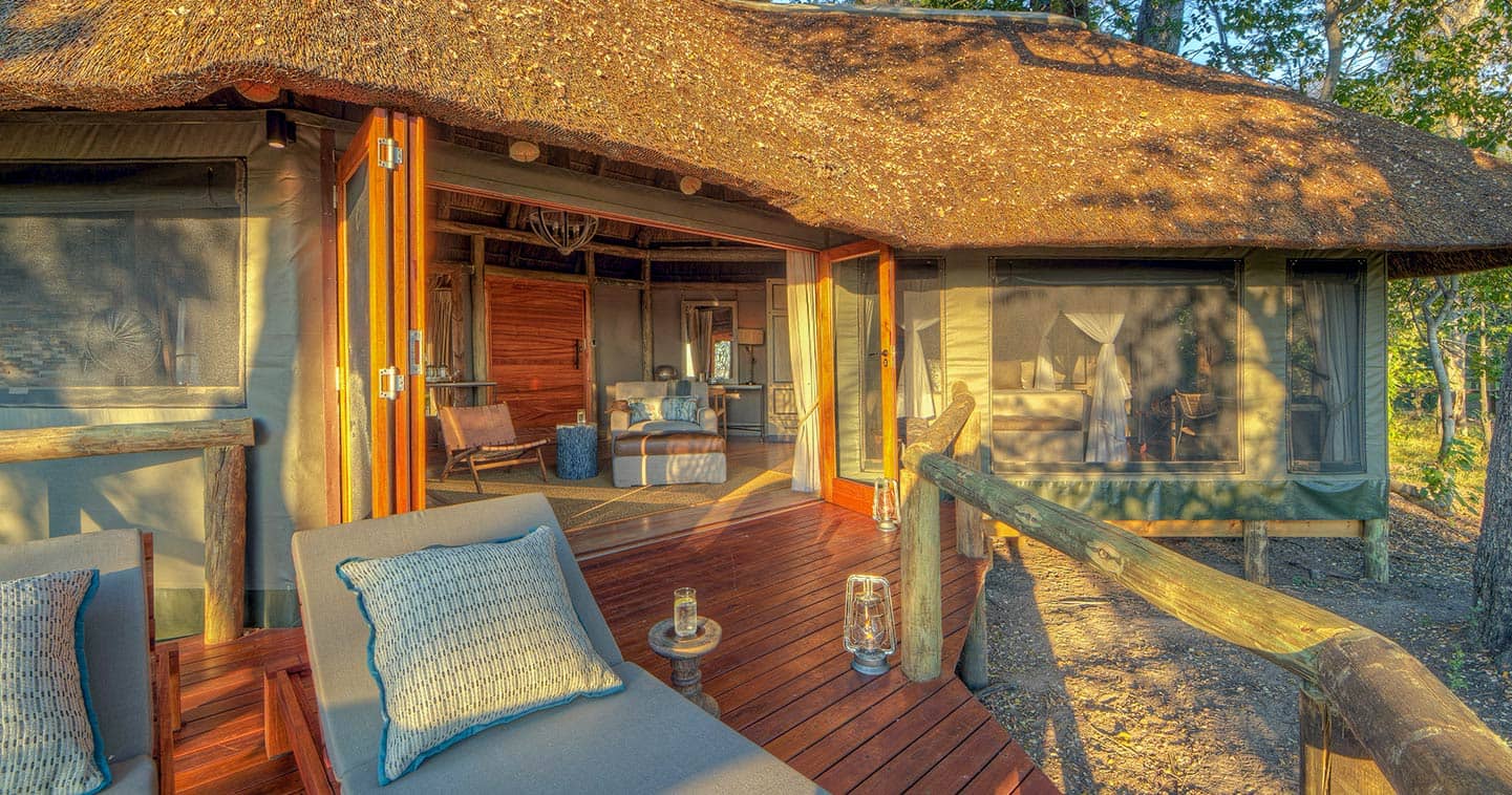 Enjoy a luxury safari at Camp Moremi in the Moremi Game Reserve