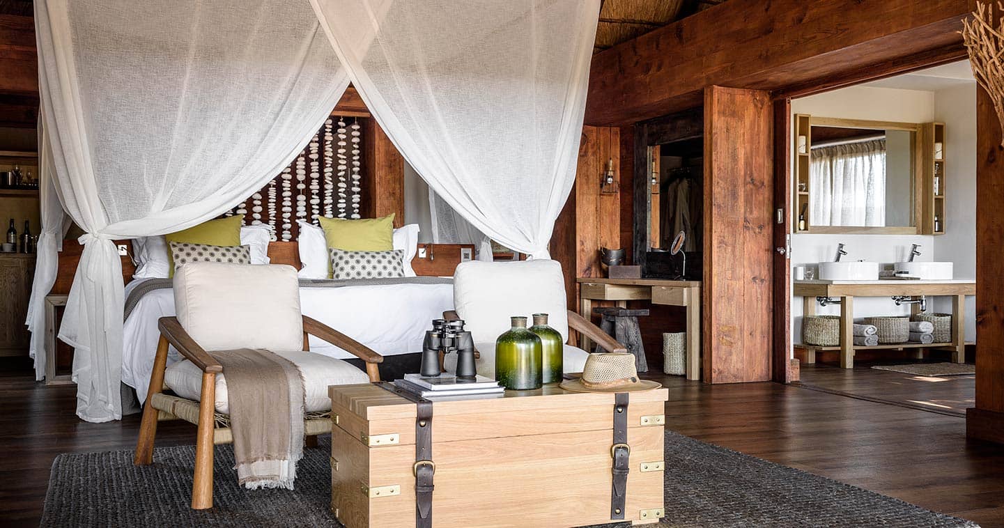 Enjoy the Luxury Bedroom at Sanctuary Chiefs Camp in the Moremi Game Reserve