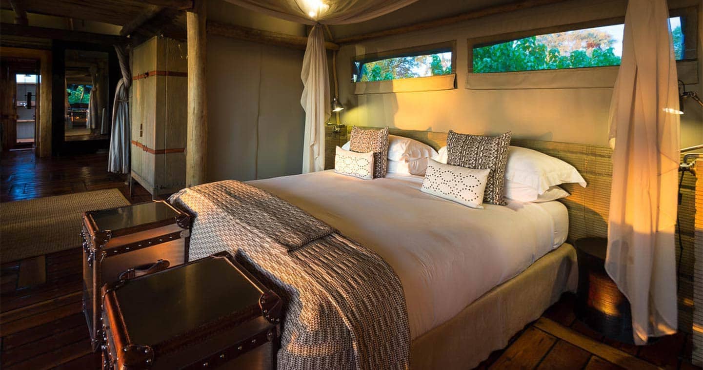 Luxury Mombo Camp Bedroom in the Moremi Game Reserve