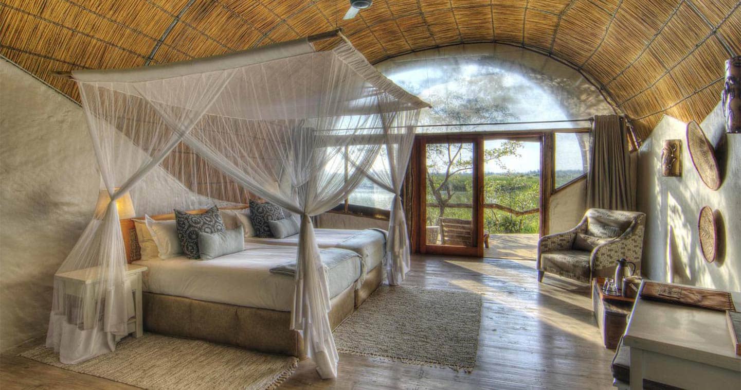 Luxury Safari Bedroom at Camp Okuti in the Moremi Game Reserve