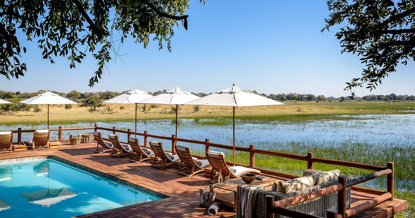 Pool at Sanctuary Chiefs Camp in the Moremi Game Reserve in Botswana