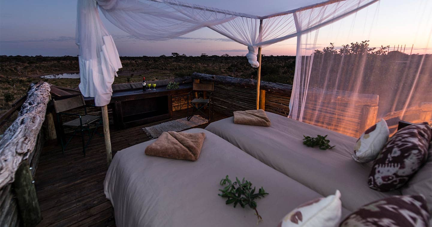 Bedroom at Skybeds for a luxury Botswana safari