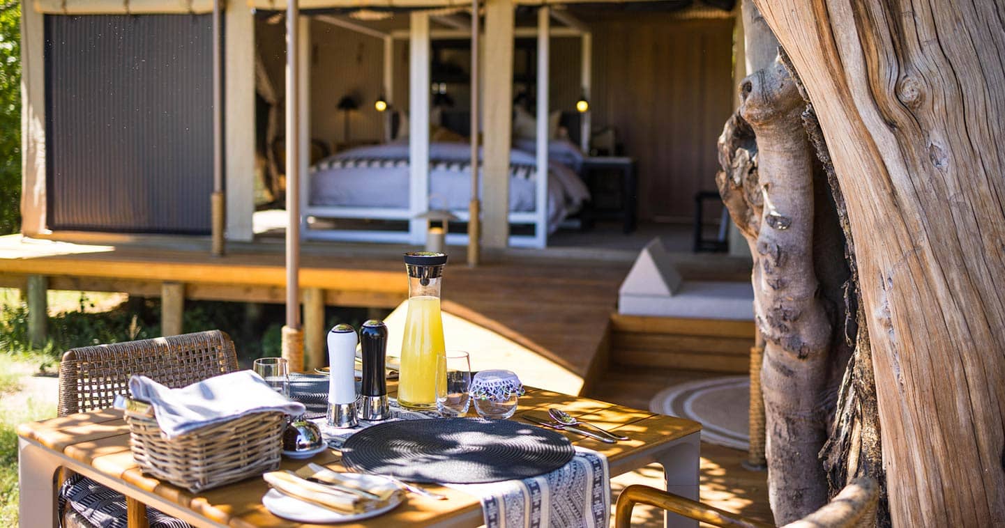 Fine dining experience at Monachira Camp in Moremi Game Reserve