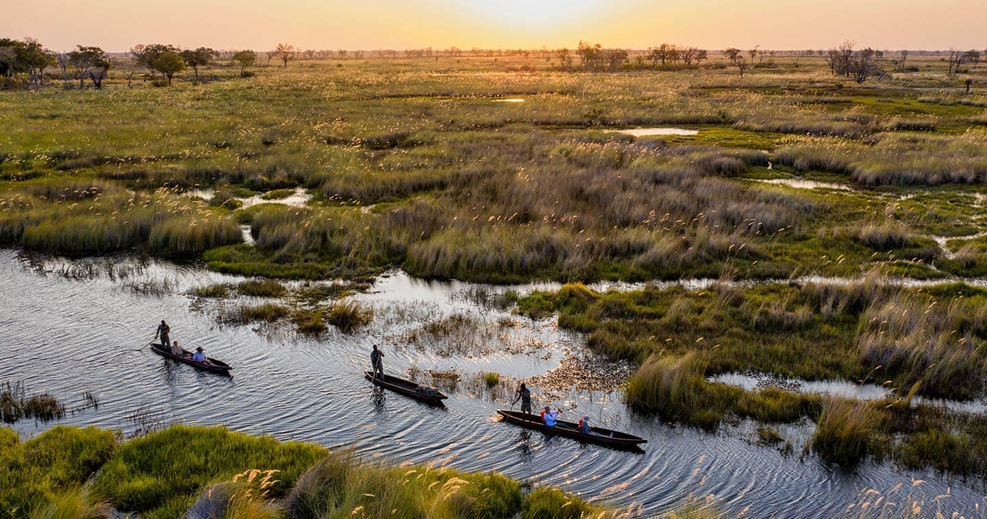 Mokoro in Khwai Community Concession near Moremi in Botswana