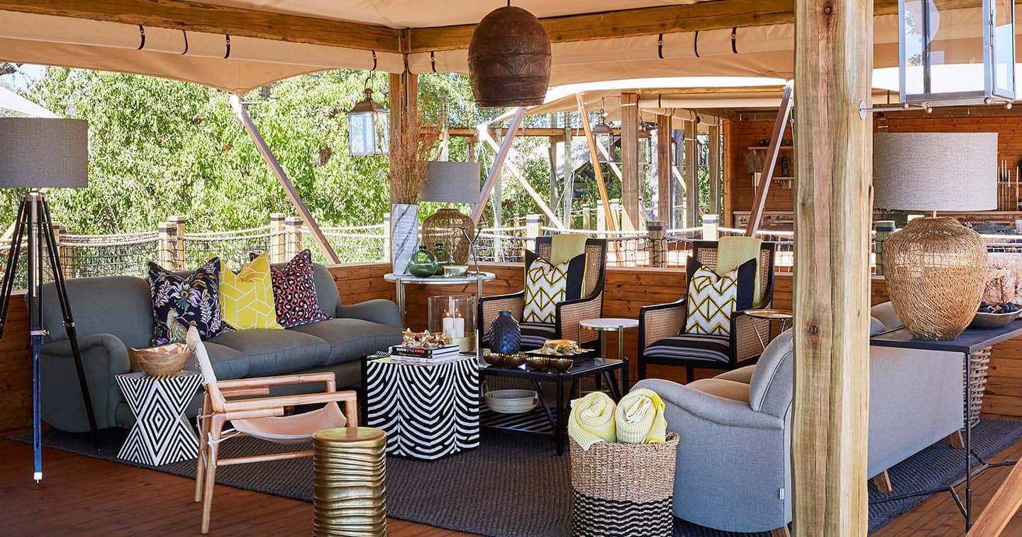 The main lodge at Tuludi Camp in Botswana