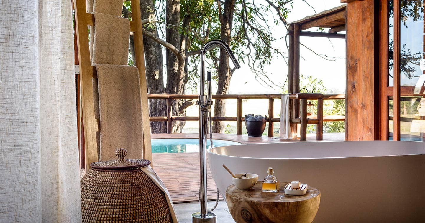 Sanctuary Chiefs Camp bathroom in Moremi