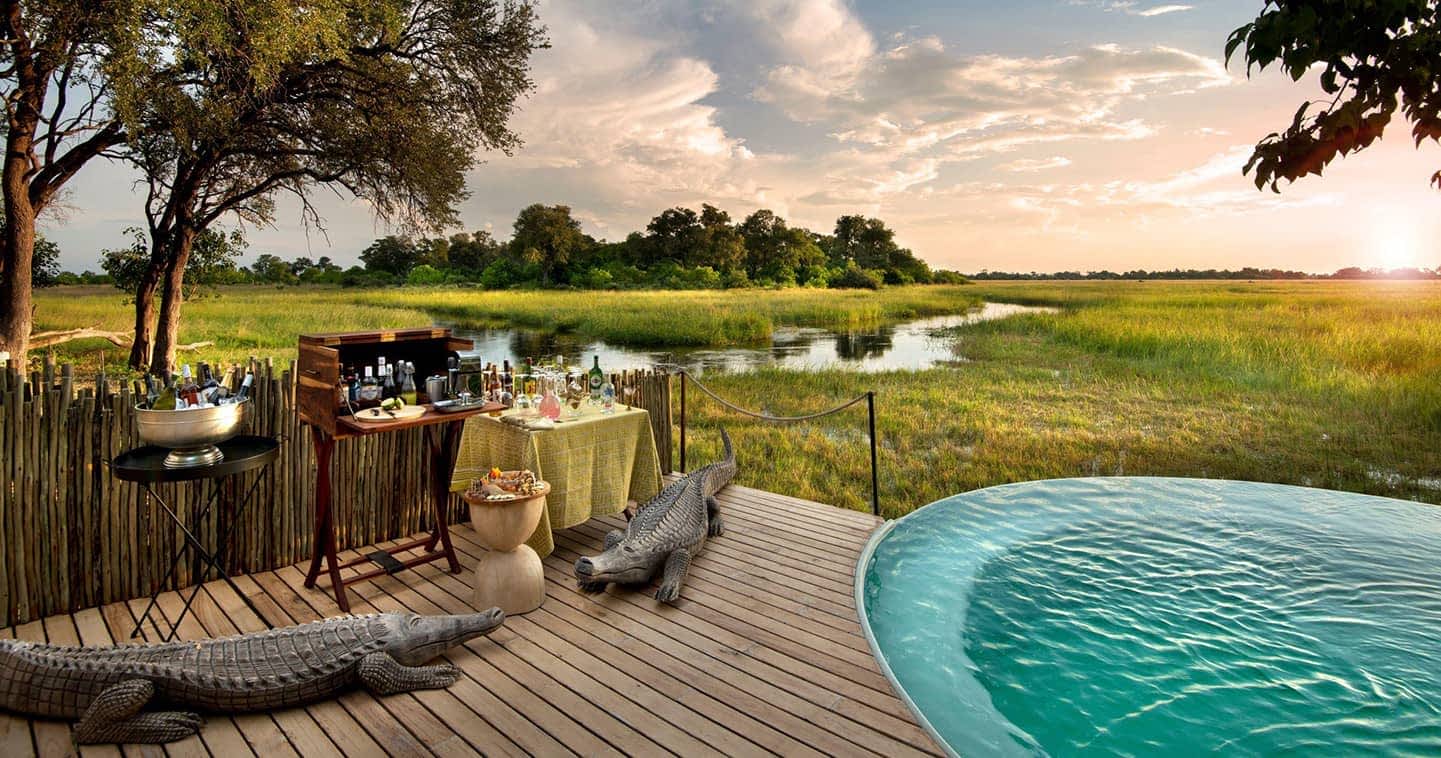 Swimming pool at Khwai Leadwood near Moremi