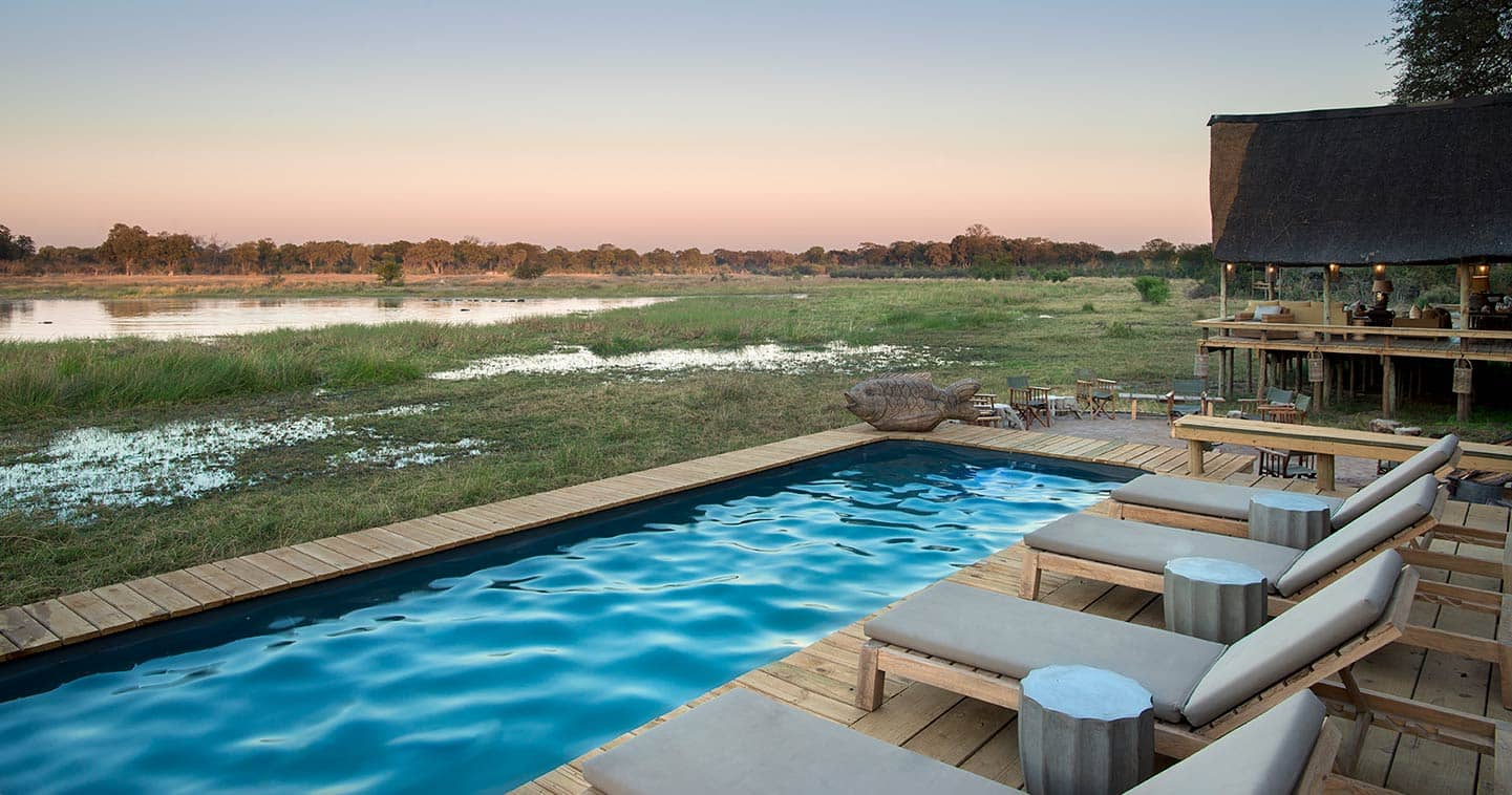 Swimming pool at Sable Alley Lodge in Khwai Private Reserve